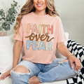 Faith over Fear, oil paint neutral pink