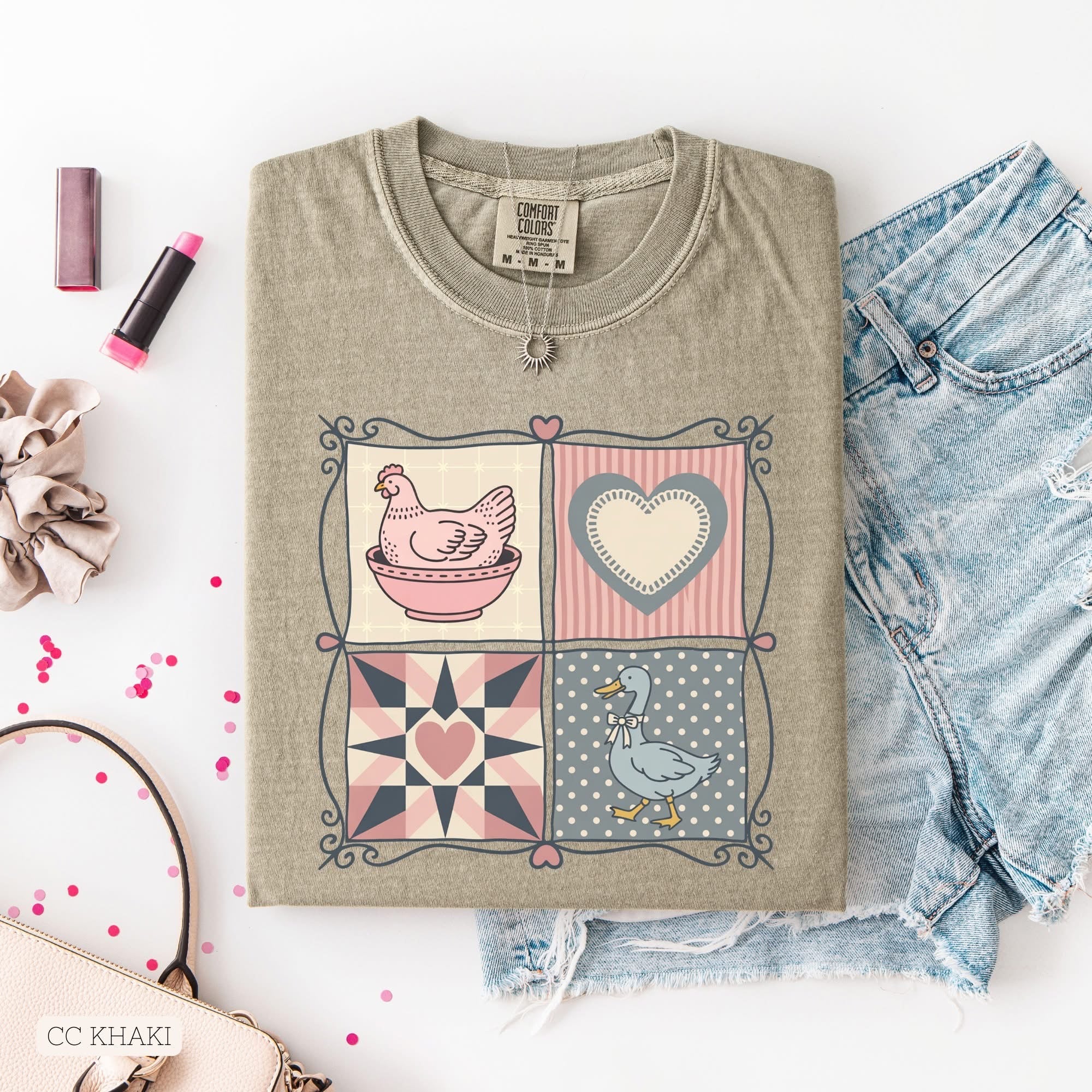 Pink Chicken/Blue Goose Squares